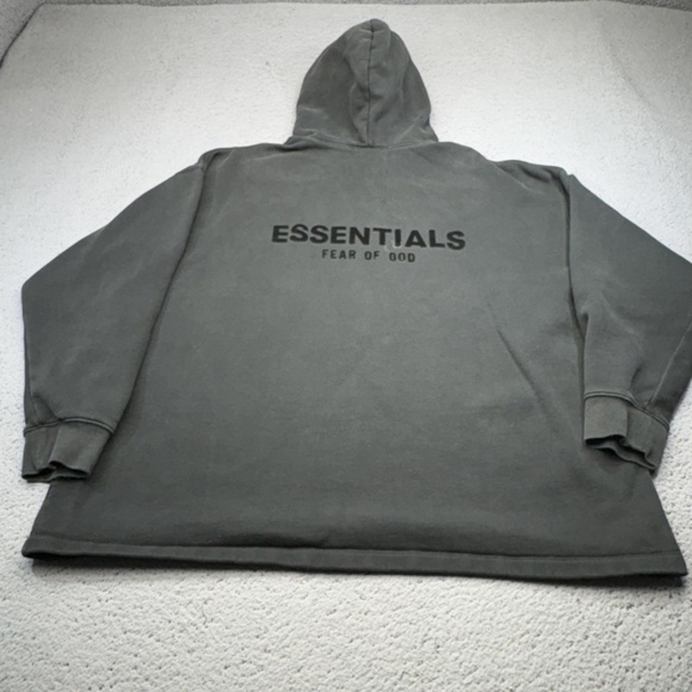 Fear Of God ESSENTIALS‎ Hoodie Mens XL Gray Pullover Fleece Heavyweight Logo